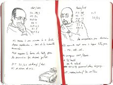 Carnet de croquis  d'Olivier Faure durant les comités stratégiques (Document Lesinfluences.fr)