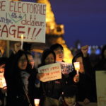 Samedi 2 novembre, manifestation au Trocadéro de résidents coréens lors de la venue de Park Geun-hye à Paris.